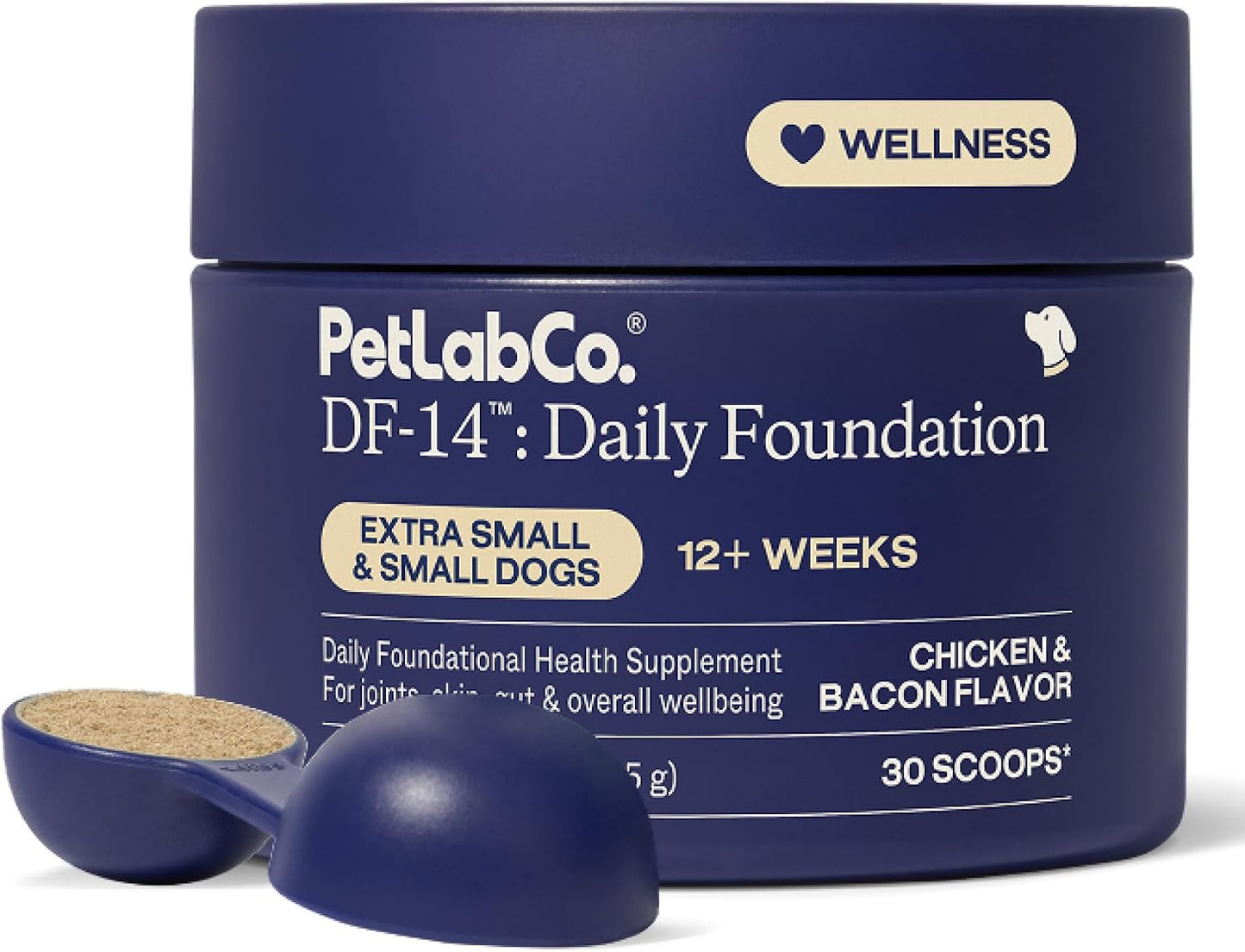 PetLab Co. DF-14 Daily Foundation Supplement for Small Dogs | Gut, Joint, Skin, Immune, Heart and Brain Support, Daily Powder, All Breeds