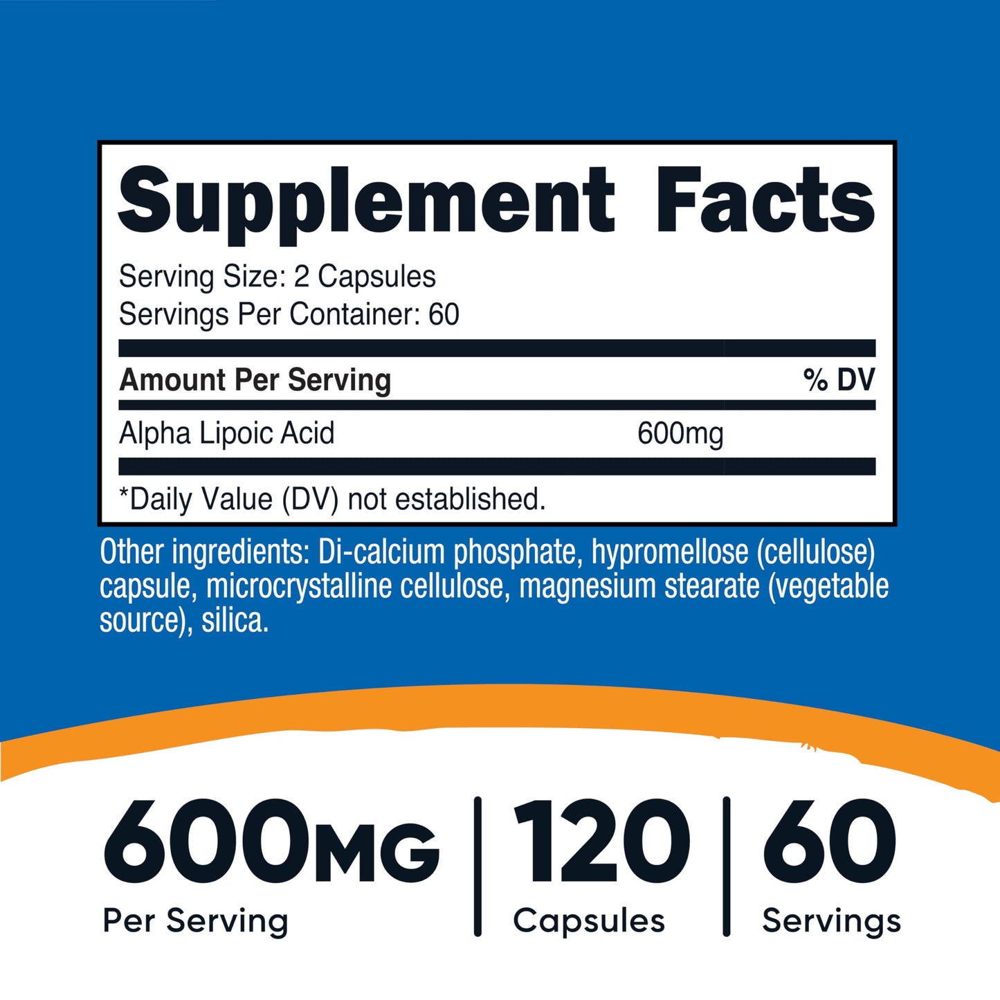 Nutricost Alpha Lipoic Acid 600mg Per Serving, 240 Capsules | Gluten Free, Vegetarian Capsules, Soy Free & GMO-Free