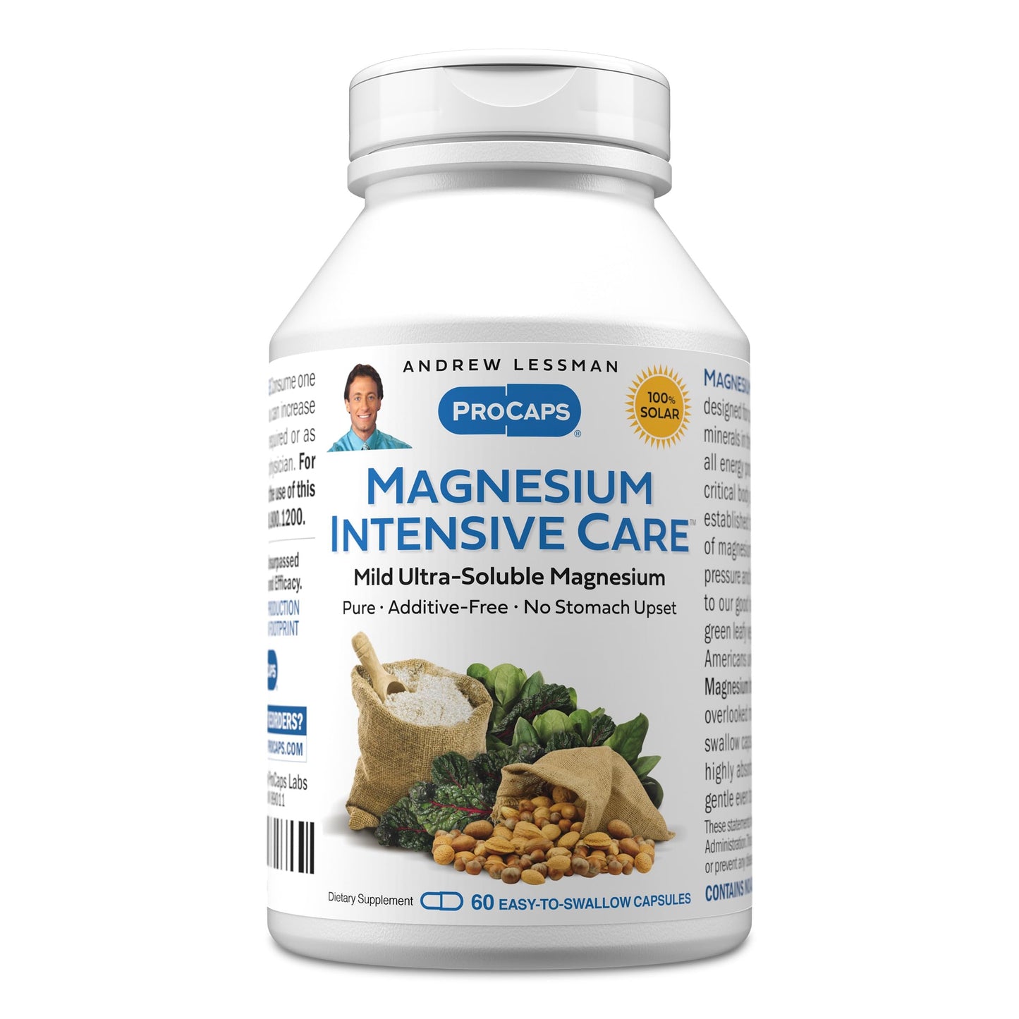 Andrew Lessman ProCaps Magnesium Intensive Care 200 mg 250 Capsules | 200 mg highly absorbable Magnesium blend. Gentle on sensitive stomachs with no additives, sodium or gluten.