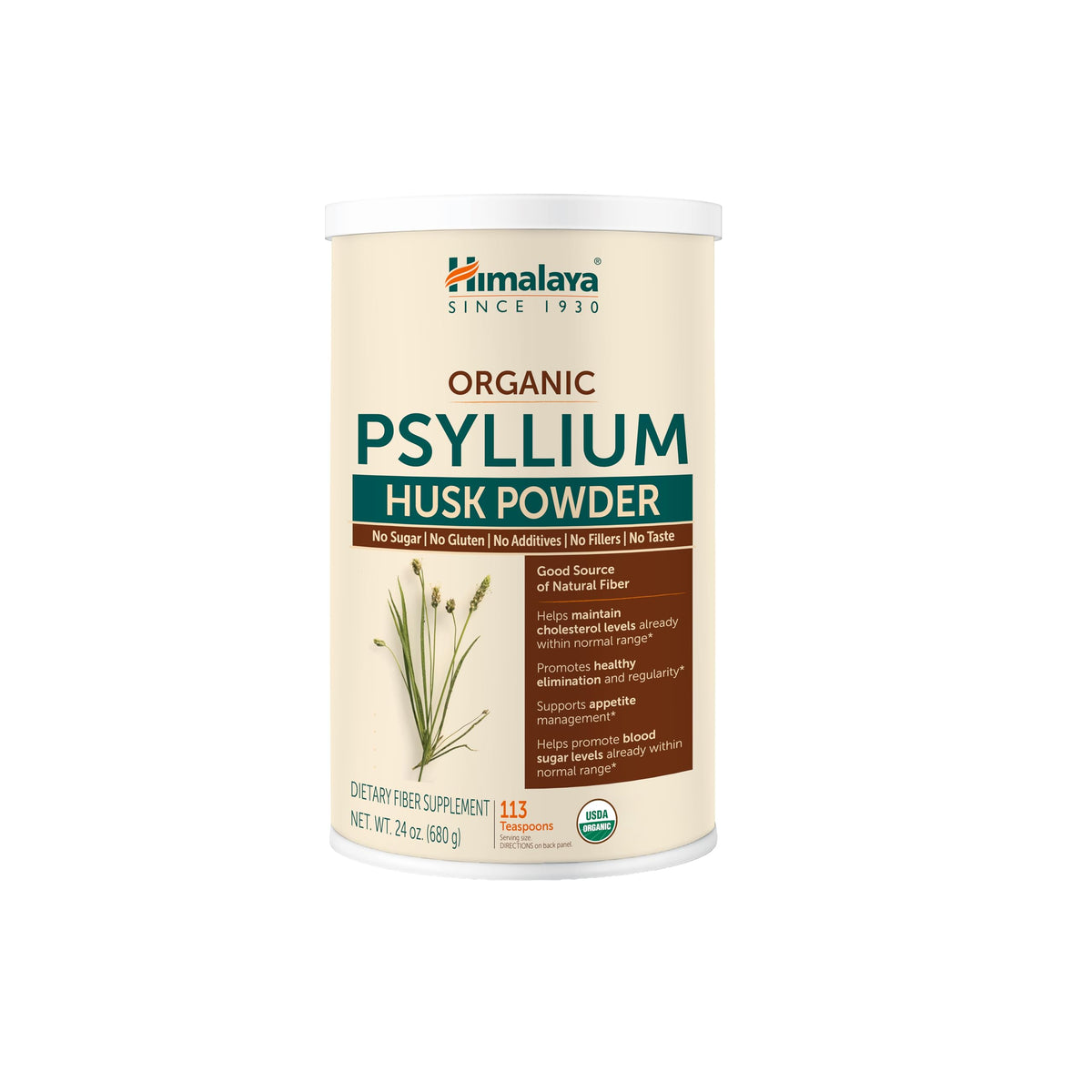 Himalaya Organic Psyllium Whole Husk Fiber Supplement,Unflavored,12 oz