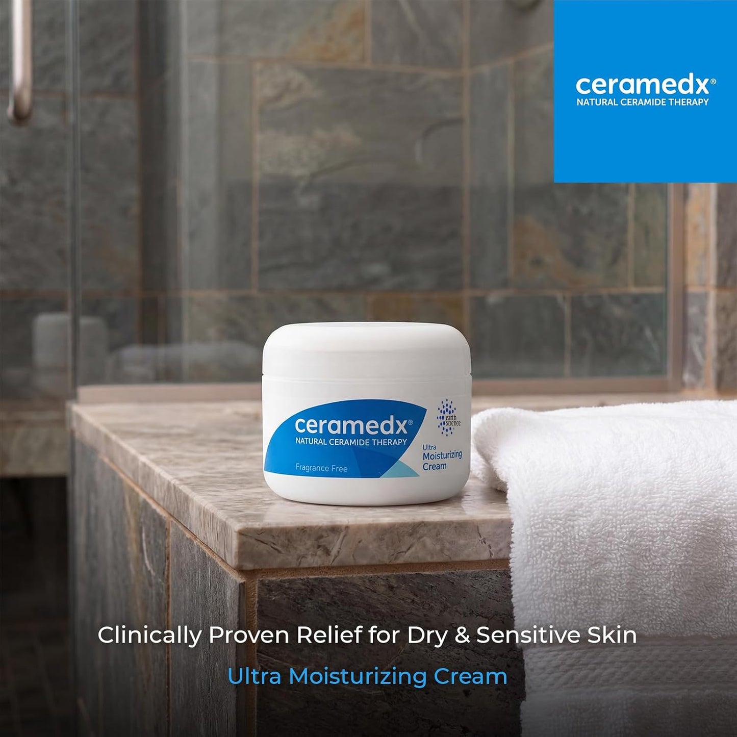 Ceramedx Ultra Moisturizing Ceramide Body Cream, Unscented, 6 oz Jar | Plant-Based Riceramide-3 with Shea, Cocoa Butter & Calendula | Intensive Relief for Very Dry Skin | Vegan
