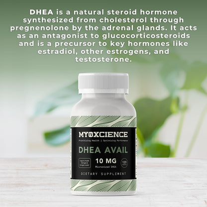 MYOXCIENCE DHEA Avail | Absorption Enhanced DHEA | 10mg, 120 Servings