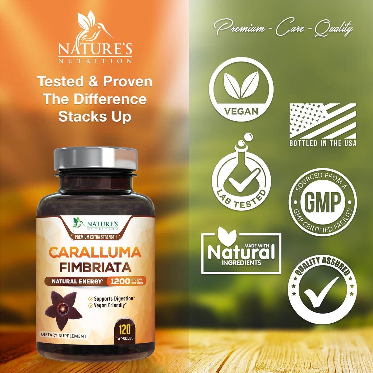 Pure Caralluma Fimbriata Extract Highly Concentrated 1200mg - Natural Endurance Support