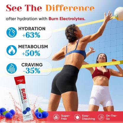 Venture Pal Electrolyte Packets + Burn Support, Sugar Free, 16 Sticks | 7 Electrolytes + L-Carnitine, Berberine, ACV, Chromium, Green Tea, Metabolic Support, Keto Friendly, Vegan, Liquid Daily IV