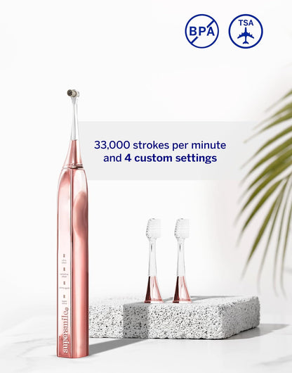 Supersmile Zina45 Sonic Pulse Toothbrush, Rose Gold, Rechargeable
