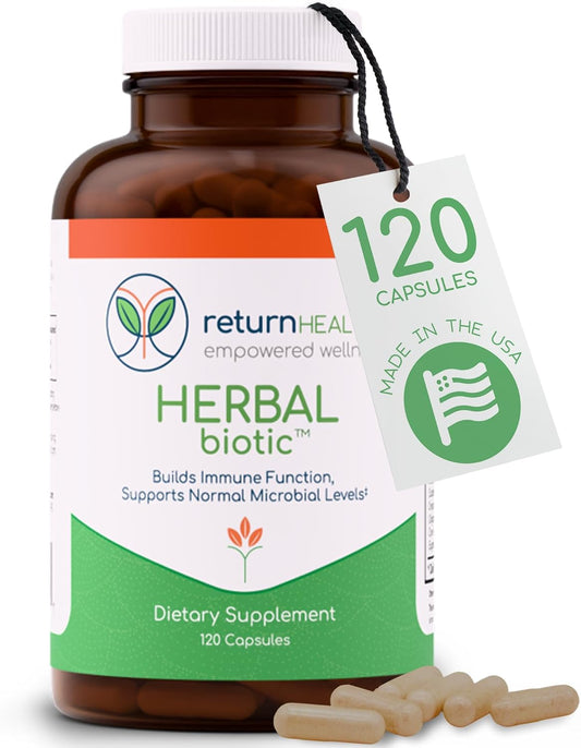 Herbal Biotic, Immune Support Vitamins, Natural Immune System Booster for Adults, Immune Support Supplement Enriched with Cat’s Claw for Probiotic Balance, Digestive Health, 120 Vegan Capsules