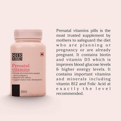 Vishopy Prenatal Supplement for Women- Multivitamin for Pregnancy with DHA- Reduces Birth Defects