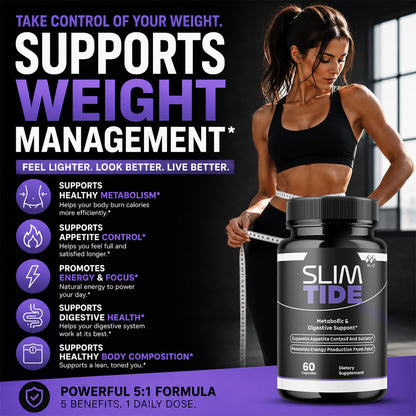 Slim Tide Weight Loss Capsules, Official SlimTide Supplement - 60 Capsules