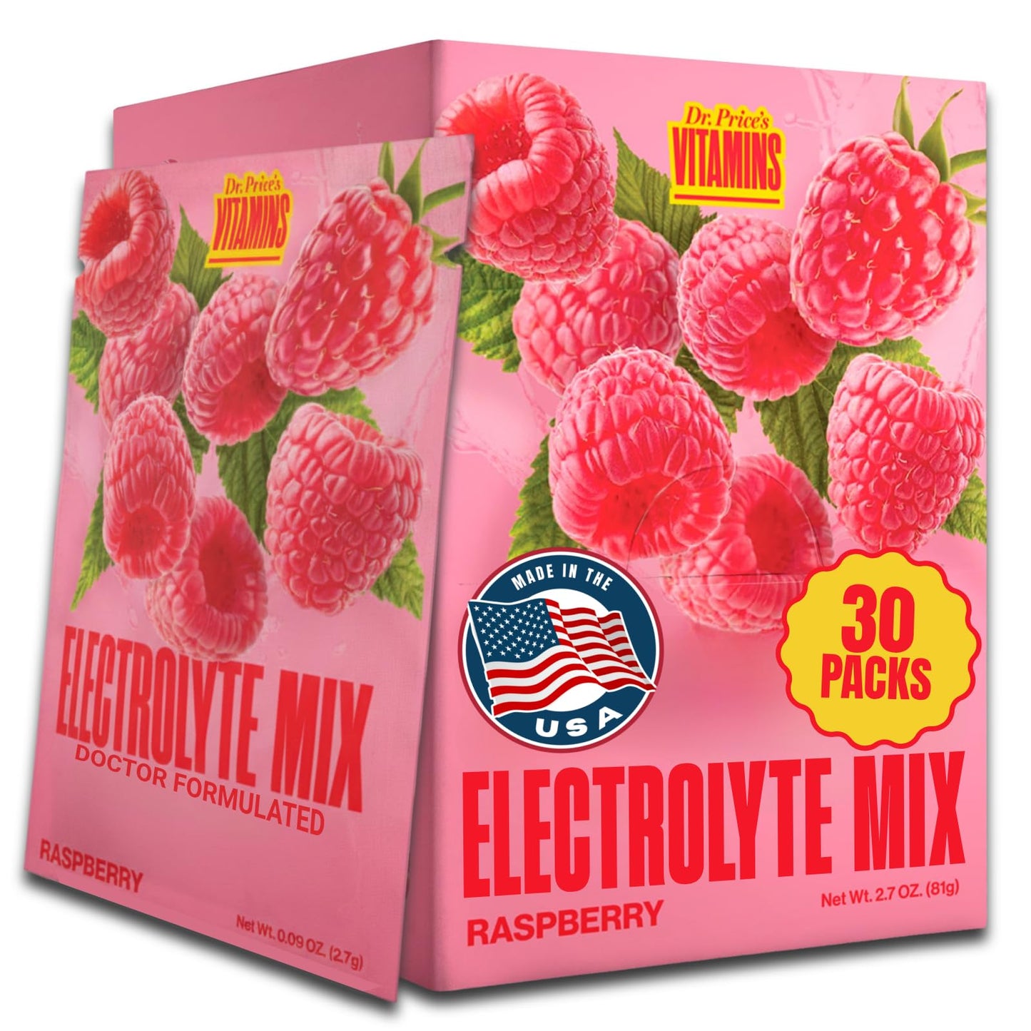 Dr. Price's Vitamins Electrolytes Powder Packets, Lemon Lime, 30 Pack | Electrolyte Mix, Hydration, No Sugar, Sodium, Potassium & 72+ Trace Minerals, Keto Friendly, Made in USA, Doctor-Formulated