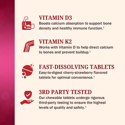 Bariatric D3 K2 Dissolvable Tablets - 90 Cherry-Strawberry Tablets