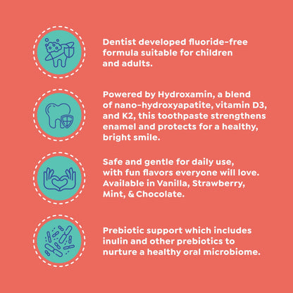 SuperMouth 10% Nano Hydroxyapatite Toothpaste, Fluoride Free, Strawberry