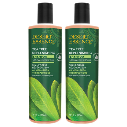 Desert Essence, Shampoo Tea Tree Replenishing, 12.9 Fl Oz