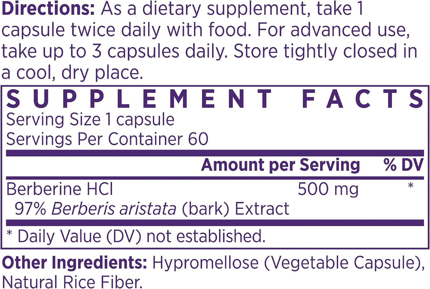 NAOMI Himalayan Berberine 500mg - Supports Healthy Metabolic Function & Balanced Lipid Profile - Patented HIMABERB®, 97% Pure Berberine HCl, Supports Healthy Energy, 60 Capsules, 1-Month Supply