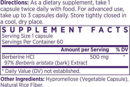 NAOMI Himalayan Berberine 500mg - Supports Healthy Metabolic Function & Balanced Lipid Profile - Patented HIMABERB®, 97% Pure Berberine HCl, Supports Healthy Energy, 60 Capsules, 1-Month Supply