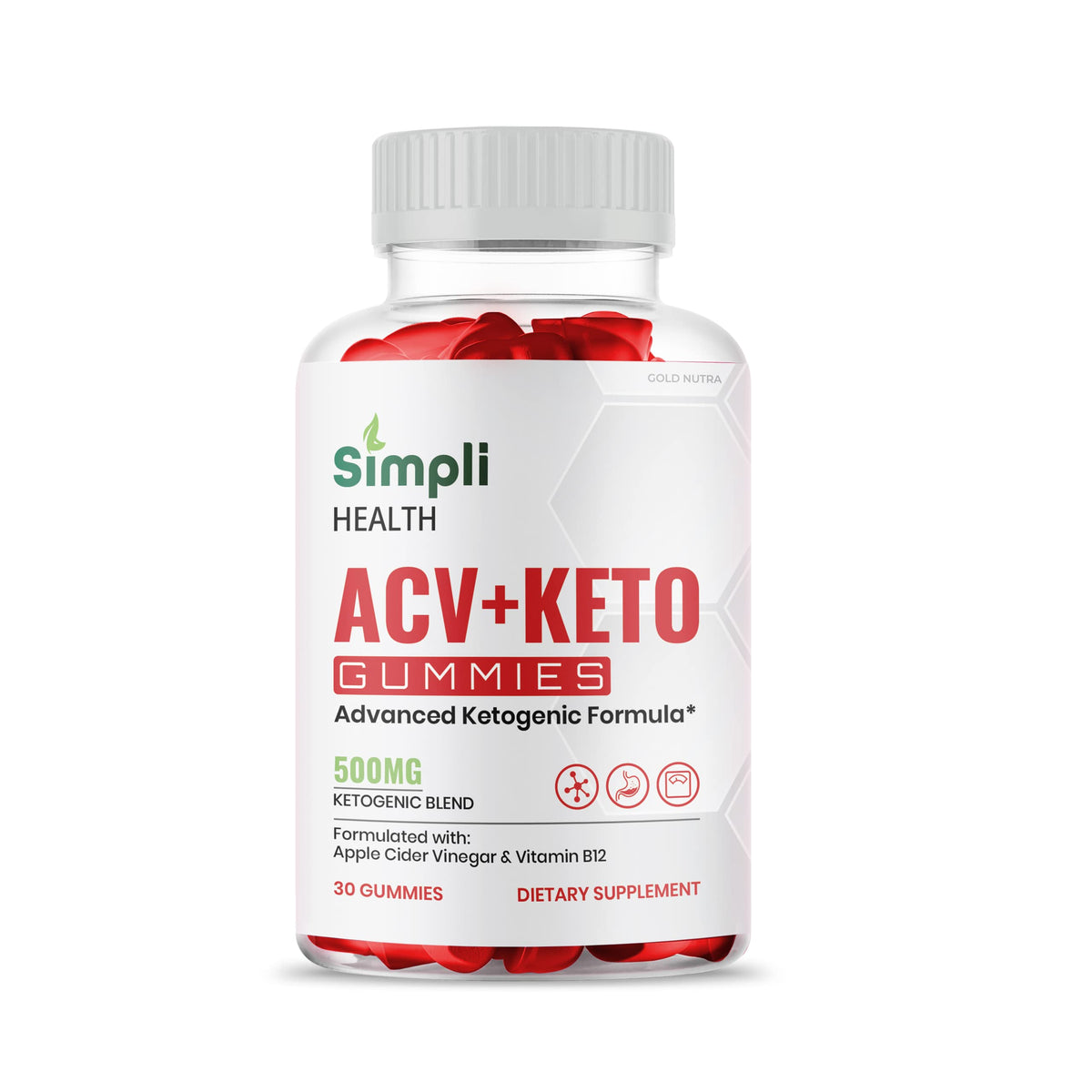 (3 Pack) Simpli Health ACV Keto Gummies, Maximum Strength