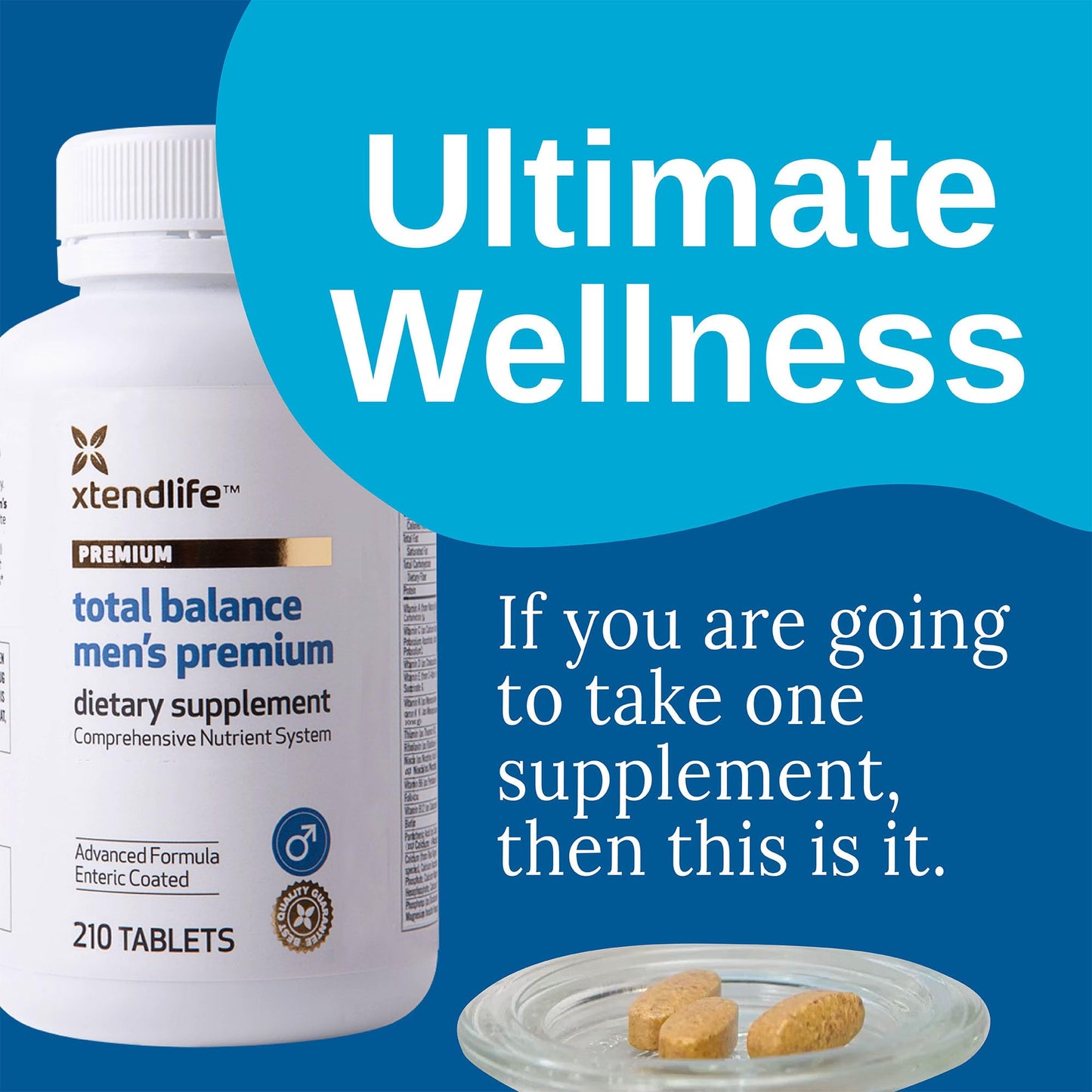 Xtendlife Total Balance Men’s Premium Multivitamin for Immune, Heart, Digestive & Cellular Health - Extra Strength Daily Support - 90+ Nutrients & Minerals - 30 Day Supply