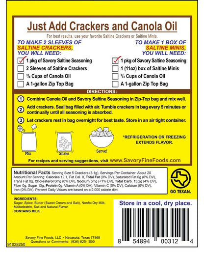 Savory Saltine Seasoning, 1.4 Ounce (Pack of 2)