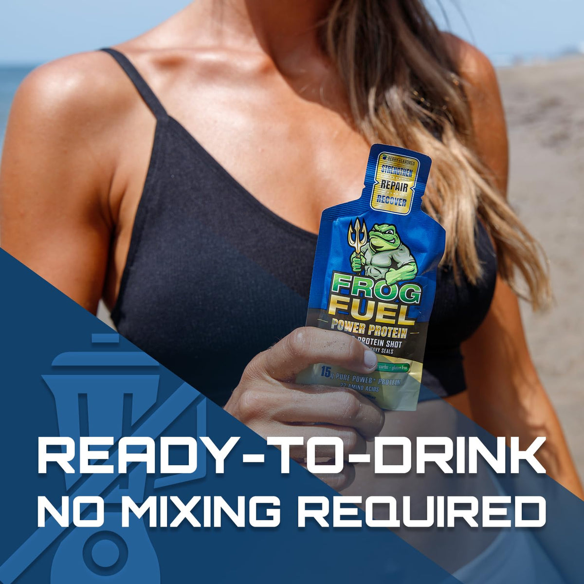 Frog Fuel Power Regular Complete Protein Shot, 15g Protein Nano-Hydrolyzed Grass Fed