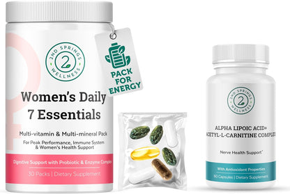 ALA & ALC Complex + Women’s Daily 7 Essentials Bundle | Energy, Metabolism, Cognitive Support, Hormone Balance, Digestion & Daily Wellness
