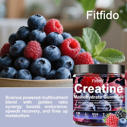 Creatine Monohydrate Gummies 5000mg with L-Carnitine, 120 Count