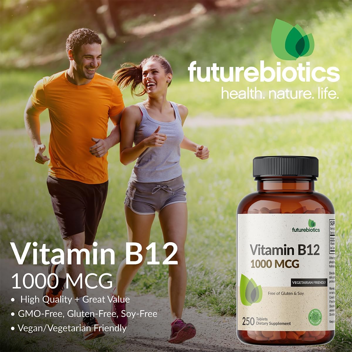 Futurebiotics Vitamin B12 1000mcg Vegetarian Friendly Non-GMO, 250 Tablets