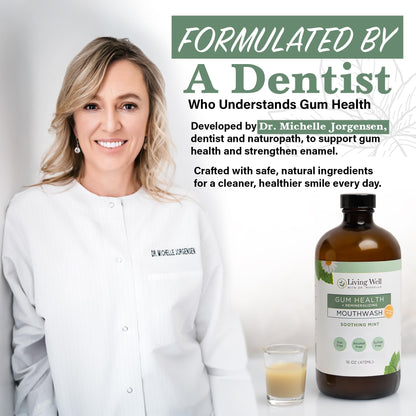 Living Well Dr. Michelle Remineralizing Mouthwash, Cool Mint
