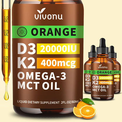 VivoNu Vitamin D3 K2 10000 IU with MK7-300 Virgin Coconut Oil Softgels, 2 in 1 Vitamins D & K Complex | Vitamina D3 con K2 (300 Softgels /1 Bag)