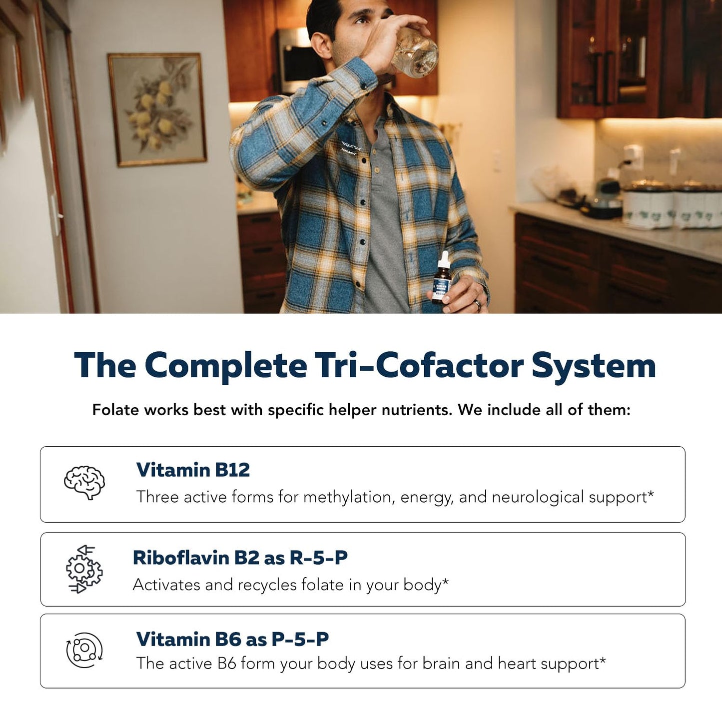 FolinicActive™ Organic Folinic Acid Liquid Drops for Brain, Heart, Nerve & Mood Support - 1700 mcg with B12, B6 & Riboflavin B2 - Tri-Cofactor Absorption System -Berry Flavor Drops, 1fl oz-60 Servings