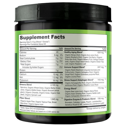 NATURELO Raw Greens Superfood Powder 480 Grams, Mixed Berry - Supports Energy, Immunity and Detox - Includes Spirulina, Wheat Grass and Organic Greens for Whole Food Nutrition
