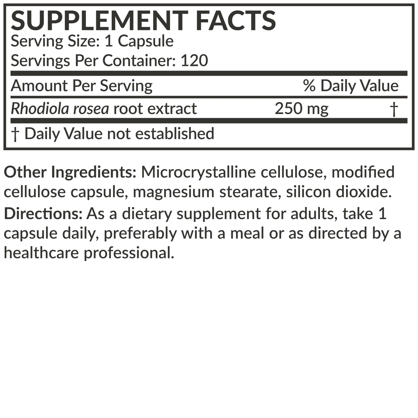 Futurebiotics Rhodiola Rosea Powder Adaptogenic Herb Vegetarian Capsules, 60 Count