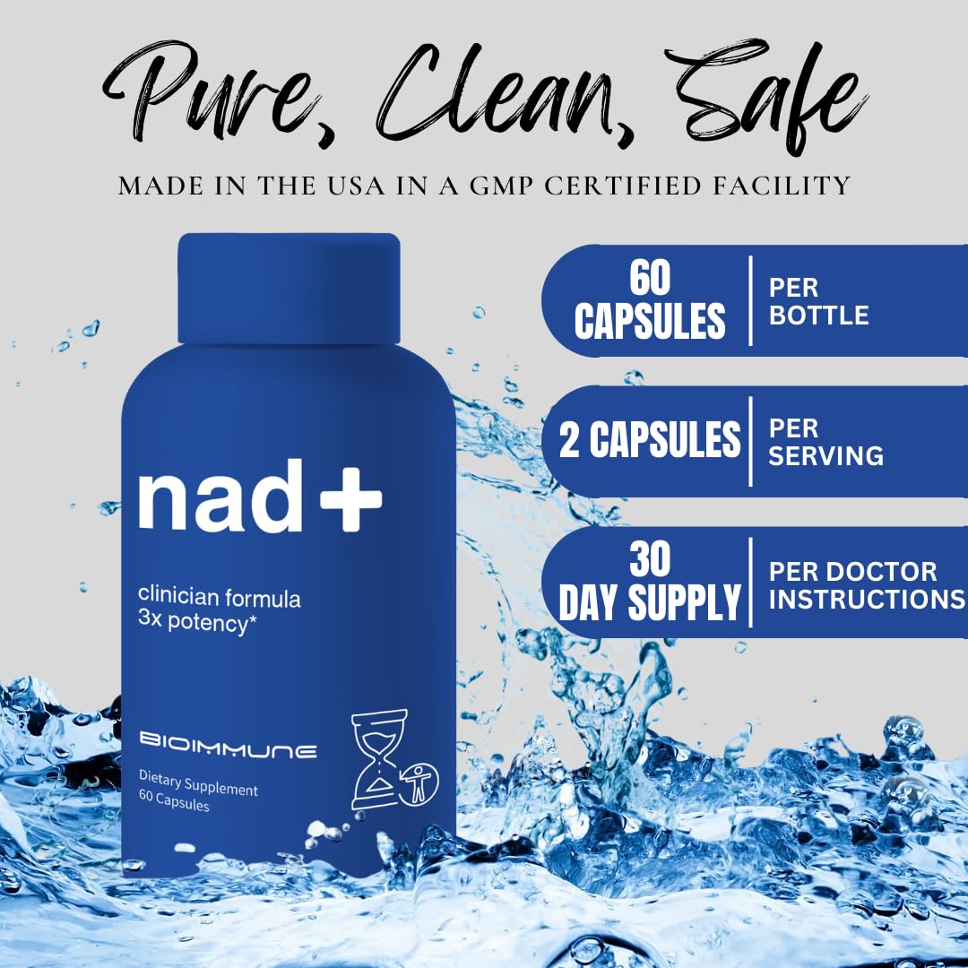 BioImmune NAD+ Supplement. Exclusive Formula w/Patent Pending RiboYOUNG™. Nicotinamide Riboside, Quercetin, Resveratrol, Betaine NRF2 Activator. Youthful Aging True NAD Supplement