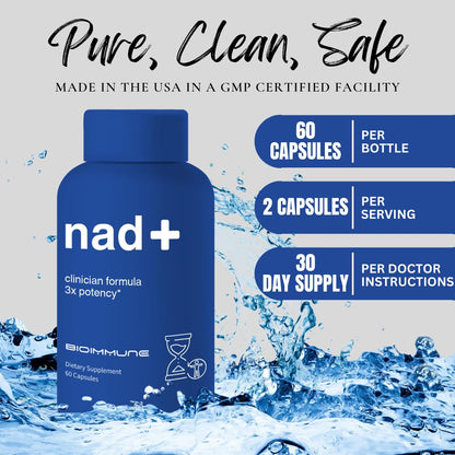 BioImmune NAD+ Supplement. Exclusive Formula w/Patent Pending RiboYOUNG™. Nicotinamide Riboside, Quercetin, Resveratrol, Betaine NRF2 Activator. Youthful Aging True NAD Supplement