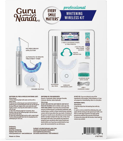 GuruNanda Teeth Whitening Kit, Up to 10 Shades Whitening, 40 Treatments