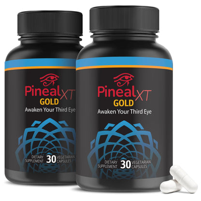 Pineal XT Gold Pineal Gland Supplement, Third Eye Awakening | Focus and Memory Supplement for Brain, 7 Powerful Ingredients Detox and Activate Your Pineal Gland, 30 Count, 1 Daily