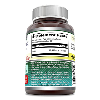 Amazing Formulas Biotin 10,000 mcg | Fast Dissolve Tablets | Non-GMO | Gluten Free Supplement | Made in USA (Strawberry, 60 Count)