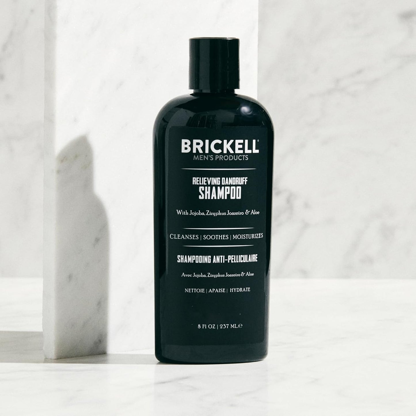 Brickell Men's Relieving Dandruff Shampoo For Men, Soothes and Eliminates Dandruff With Salicylic Acid, Ziziphus Joazeiro, and Aloe, 8oz, Scented
