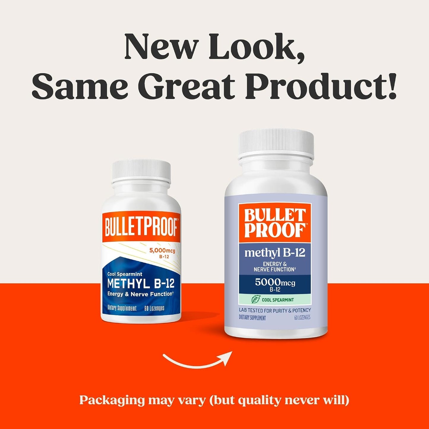 Bulletproof Cool Spearmint Methyl B-12 Lozenges, 60 Count, Supplement for Energy and Nerve Function