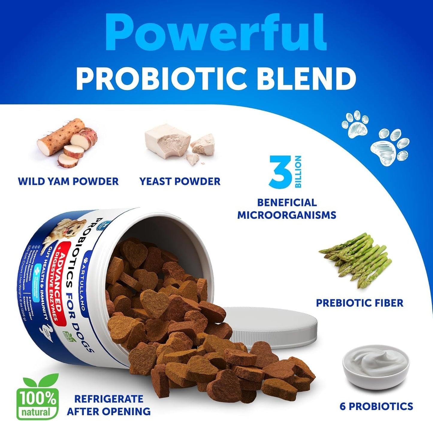 Pumpkin Powder for Dogs + Probiotic Chews Bundle - Fiber Supplement for Digestion, Gut Balance & Firm Stool - Gut Health, Immunity, Yeast Balance, Reduces Diarrhea & Gas, Enzymes & Prebiotics