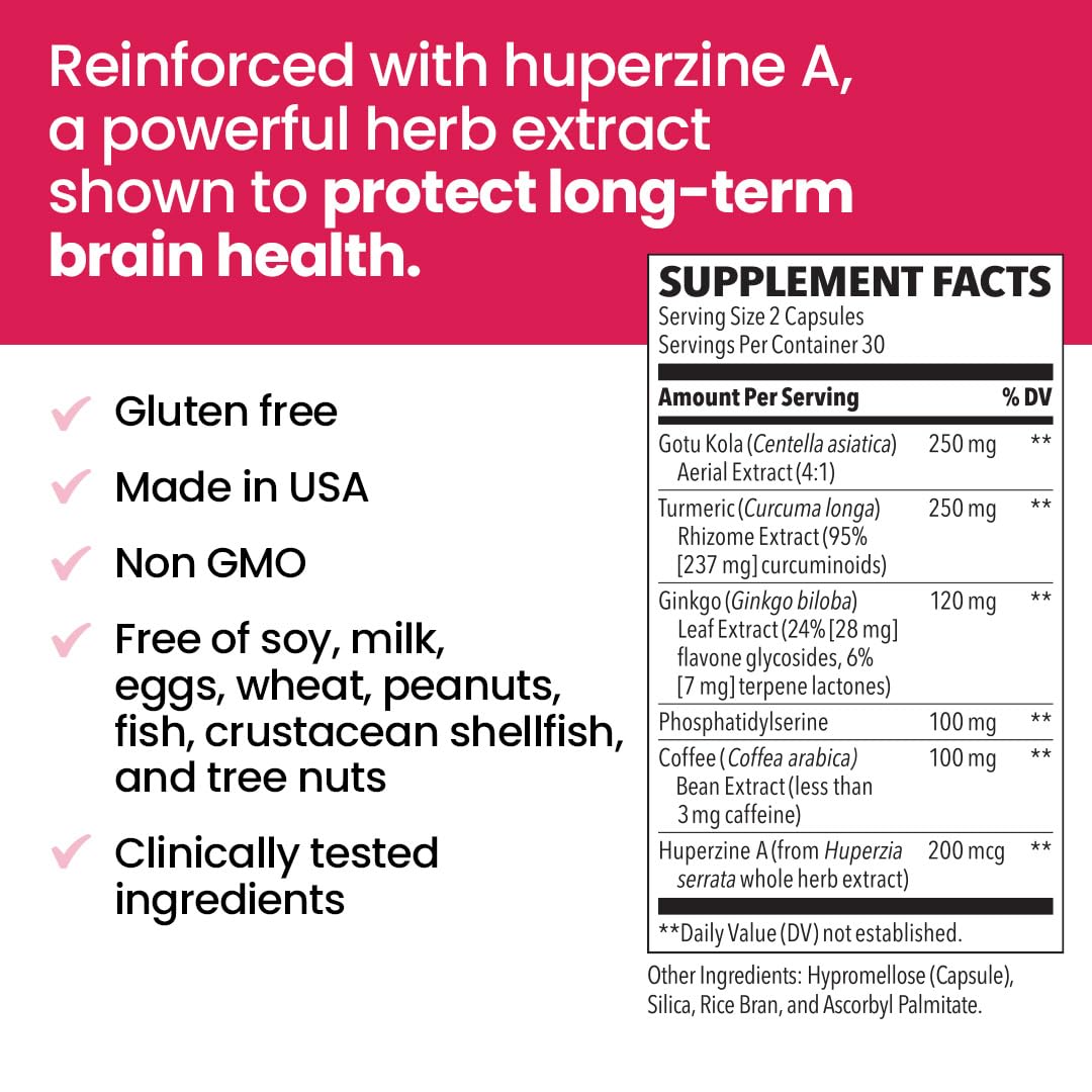 NeuroQ Memory & Focus | Formulated by Neurologist Dr. Dale Bredesen | Addresses All 4 Causes of Cognitive Decline | Ginkgo Biloba, Phosphatidylserine, Gotu Kola, Coffee Fruit, Turmeric & Propolis