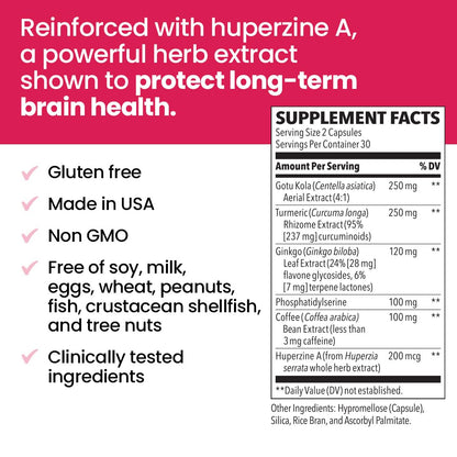NeuroQ Memory & Focus | Formulated by Neurologist Dr. Dale Bredesen | Addresses All 4 Causes of Cognitive Decline | Ginkgo Biloba, Phosphatidylserine, Gotu Kola, Coffee Fruit, Turmeric & Propolis