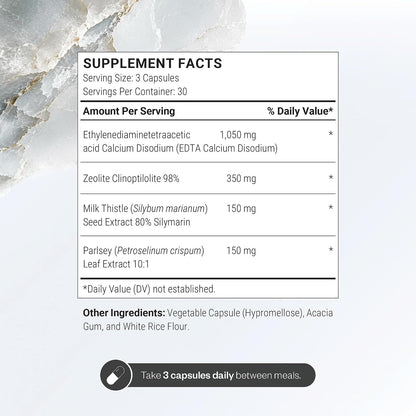 Supersmart - EDTA Zeolite 98% (Advanced Formula) - with Milk Thistle & Parsley - High Potency Supplement | Made in USA | Non-GMO & Gluten Free - 90 Vegetarian Capsules