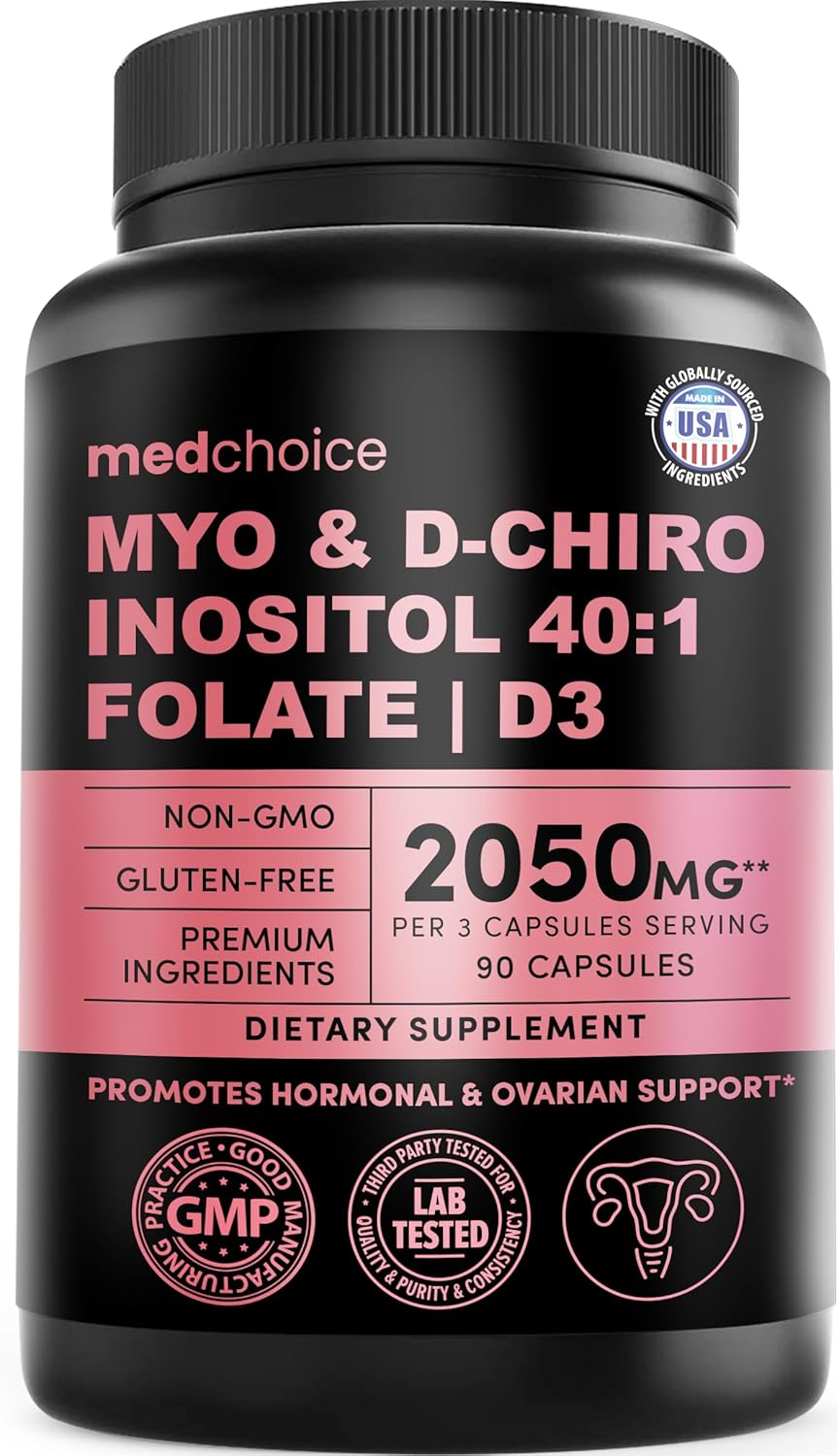 MEDCHOICE Myo-Inositol 40:1 Supplement with Folate & Vitamin D3, 90ct