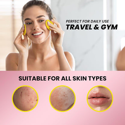 Turmeric Kojic Acid Cleansing Pads for Face Dark Spots - Hydrates & Plumps | With Vitamin C & E, Sensitive Skin Friendly (50 Pads)