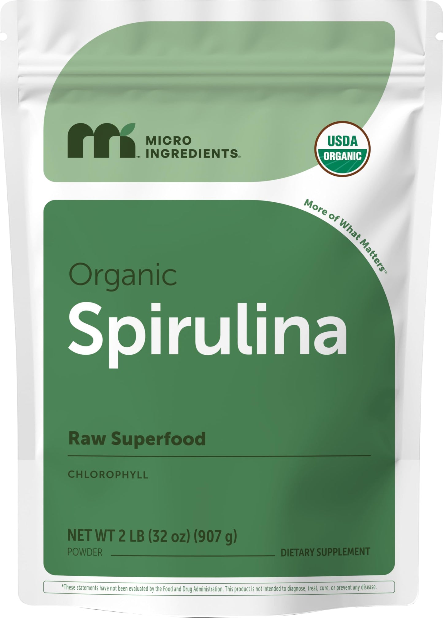 Organic Spirulina Powder, 1lb | Blue-Green Algae, Naturally Occurring Vegan Protein, Vitamins & Minerals | Source of Natural Chlorophyll & Enzymes | Non-GMO, Gluten-Free, No Additives