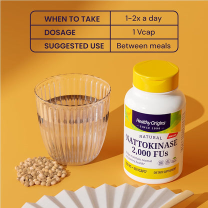 Healthy Origins Nattokinase 2,000 FUs 100 mg, 180 Veggie Caps
