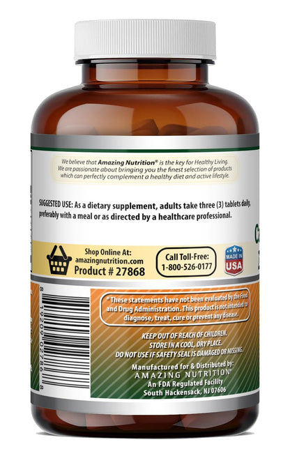 Amazing Formulas Calcium Magnesium Zinc D3-300 Tablets Per Bottle Supplement (Calcium 1000mg - Magnesium 400mg - Zinc 25mg Plus Vitamin D3 600 IU - Per Serving of 3 Tablets)