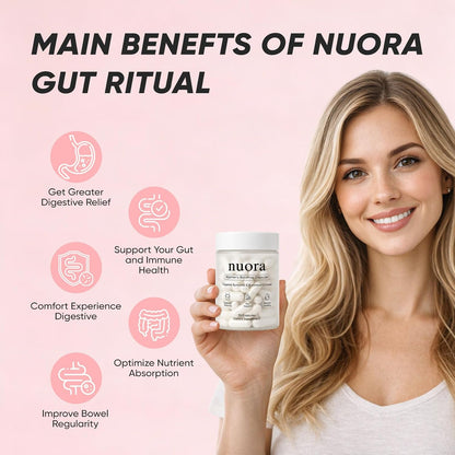 Nuora Gut Health Capsules with Berberine, Gut Biofilm Probiotic Ritual, Promotes Metabolism & Gut Health, Vegan, Non-GMO, for Women, 90 Capsule