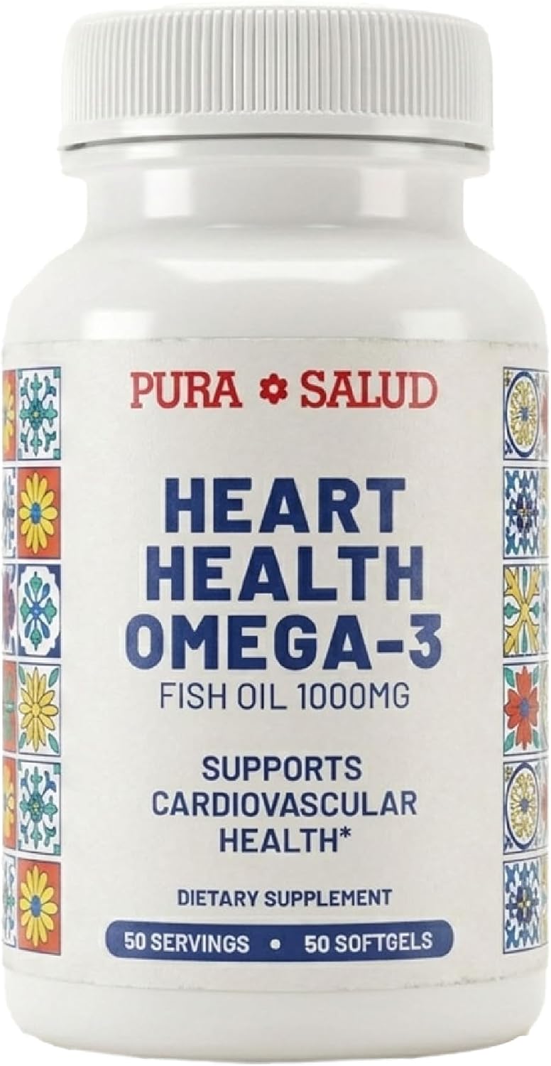 Pura Salud Omega 3 Fish Oil 1000mg | EPA DHA, Brain Support, Heart Support