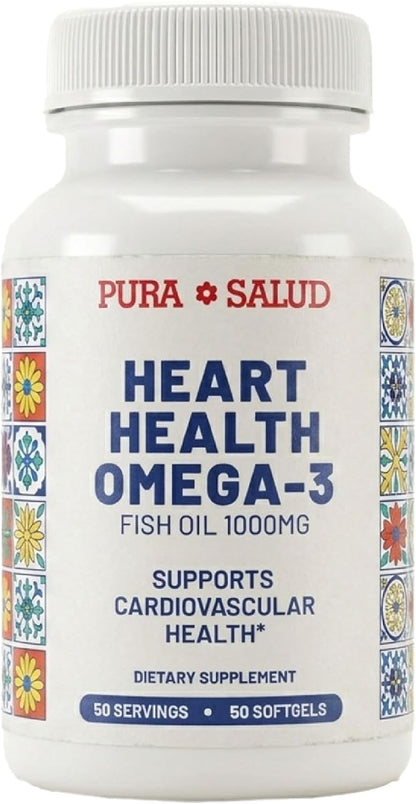 Pura Salud Omega 3 Fish Oil 1000mg | EPA DHA, Brain Support, Heart Support