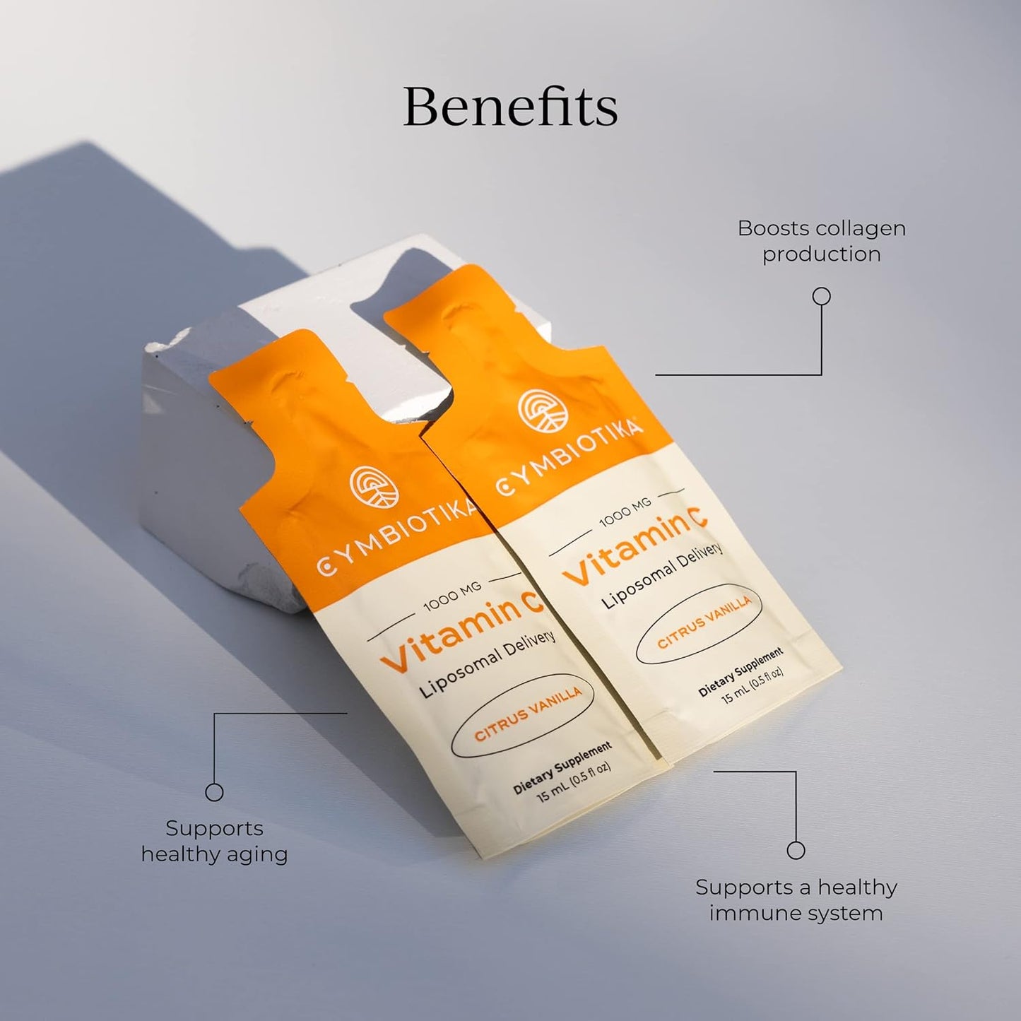 CYMBIOTIKA Liposomal Vitamin C 1000mg for Immunity & Collagen